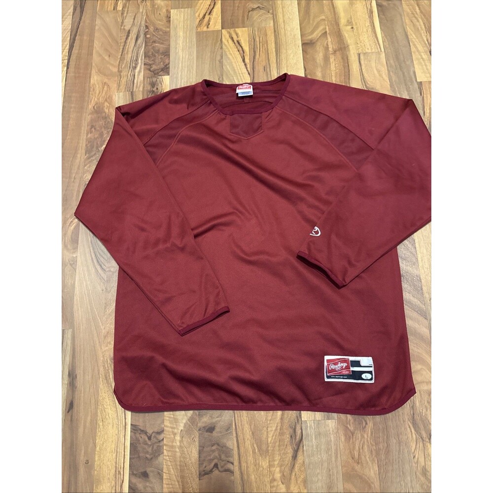 Rawlings Cherry Red Sport Blank Practice Jersey Men’s Size Large